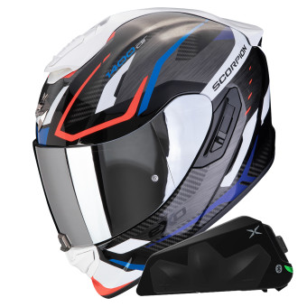 Casque Integral Scorpion Exo 1400 Evo II Air Accord Blue White + Kit bluetooth Exo-Com Link-1C Casque Integral Scorpion Exo 1400 Evo II Air Accord Blue White + Kit bluetooth Exo-Com Link-1C