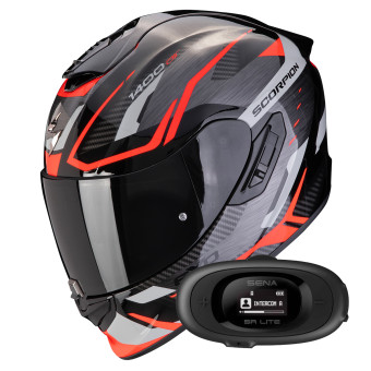 Integral Scorpion Exo 1400 Evo II Air Accord Grey Red + Kit bluetooth 5R Lite