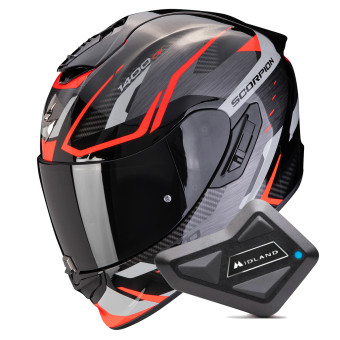 Integral Scorpion Exo 1400 Evo II Air Accord Grey Red + Kit Bluetooth BT Mini