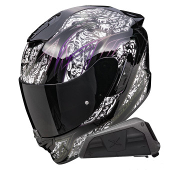Integral Scorpion Exo 1400 Evo II Air Fantasy Black White + Kit bluetooth Exo-Com Link-1