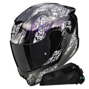 Integral Scorpion Exo 1400 Evo II Air Fantasy Black White + Kit bluetooth Exo-Com Link-1C