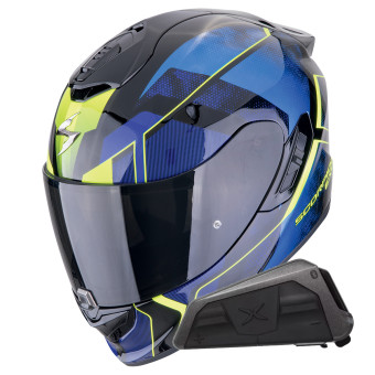 Integral Scorpion Exo 1400 Evo II Air Intensio Black Blue + Kit bluetooth Exo-Com Link-1