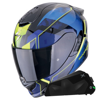 Integral Scorpion Exo 1400 Evo II Air Intensio Black Blue + Kit bluetooth Exo-Com Link-1C