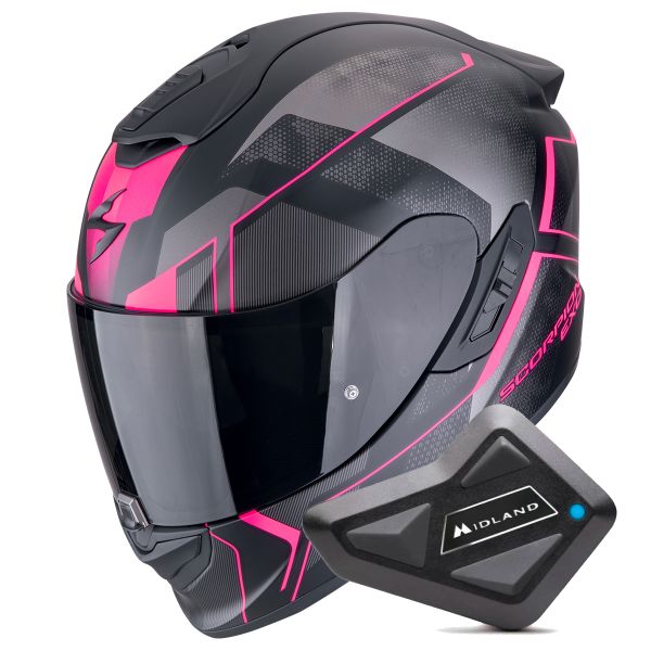 Integral Scorpion Exo 1400 Evo II Air Intensio Matt Black Pink + Kit Bluetooth BT Mini
