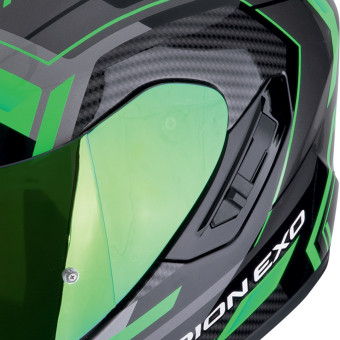 Scorpion Exo 1400 Evo II Air Linart Black Green + Kit Bluetooth BT Mini