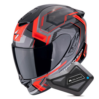 Integral Scorpion Exo 1400 Evo II Air Linart Black Red + Kit Bluetooth BT Mini