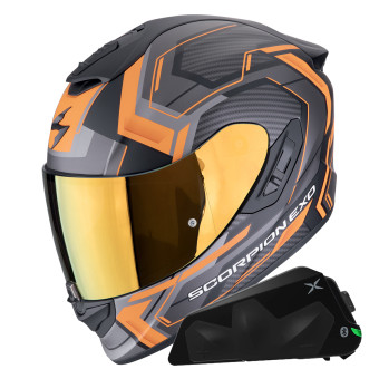 Integral Scorpion Exo 1400 Evo II Air Linart Matt Orange + Kit bluetooth Exo-Com Link-1C