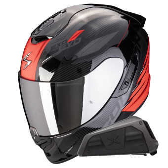 Integral Scorpion Exo 1400 Evo II Air Luma Black Red + Kit bluetooth Exo-Com Link-1