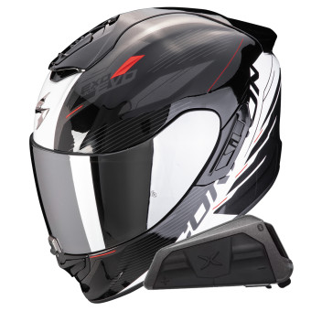 Integral Scorpion Exo 1400 Evo II Air Luma Black White + Kit bluetooth Exo-Com Link-1