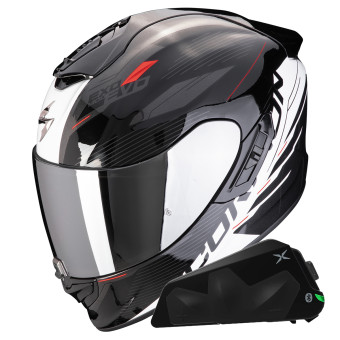 Integral Scorpion Exo 1400 Evo II Air Luma Black White + Kit bluetooth Exo-Com Link-1C
