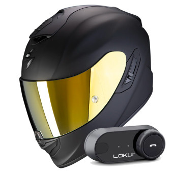 Integral Scorpion Exo 1400 Evo II Air Solid Matt Black + Kit Bluetooth Lokui K30
