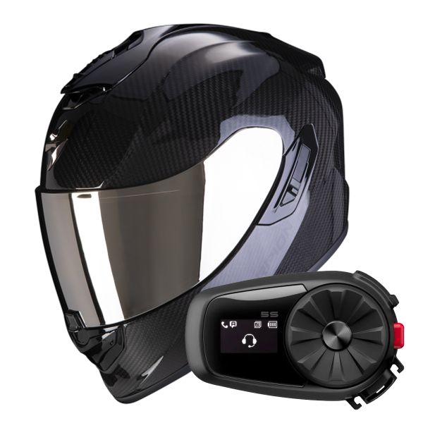 Integral Scorpion Exo 1400 Evo II Carbon Air Black + Bluetooth Kit 5S Solo