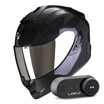 Integral Scorpion Exo 1400 Evo II Carbon Air Black + Kit Bluetooth Lokui K30