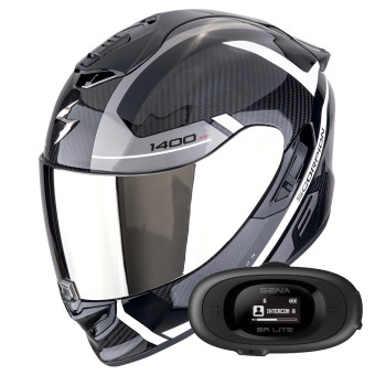 Integral Scorpion Exo 1400 Evo II Carbon Air Enko Black White + Kit bluetooth 5R Lite