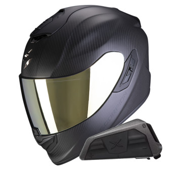 Integral Scorpion Exo 1400 Evo II Carbon Air Matt Black + Kit bluetooth Exo-Com Link-1