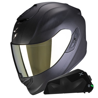 Integral Scorpion Exo 1400 Evo II Carbon Air Matt Black + Kit bluetooth Exo-Com Link-1C