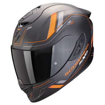 Scorpion Exo 1400 Evo II Carbon Air Mirage Matt Black Orange + Kit Bluetooth Loku