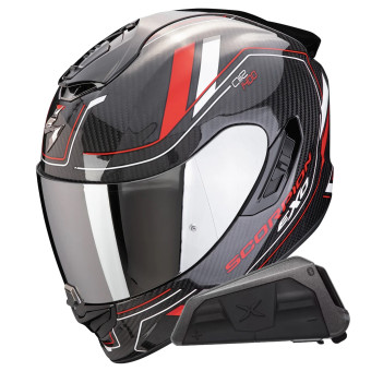 Integral Scorpion Exo 1400 Evo II Carbon Air Mirage Red + Kit bluetooth Exo-Com Link-1