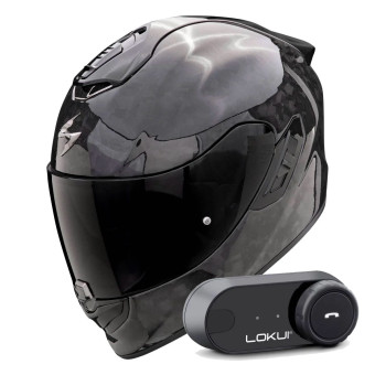Integral Scorpion Exo 1400 Evo II Carbon Air Onyx Black + Kit Bluetooth Lokui K30