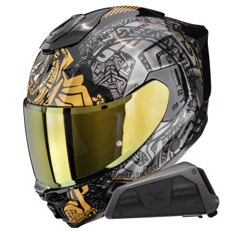 Casque Integral Scorpion Exo 1500 Air Apus Black Grey Gold + Kit bluetooth Exo-Com Link-1 Casque Integral Scorpion Exo 1500 Air Apus Black Grey Gold + Kit bluetooth Exo-Com Link-1