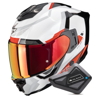 Integral Scorpion Exo 1500 Air Arena White Red + Kit Bluetooth BT Mini