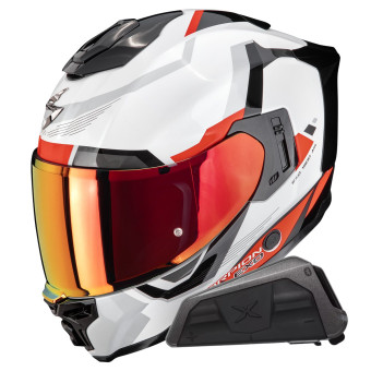 Casque Integral Scorpion Exo 1500 Air Arena White Red + Kit bluetooth Exo-Com Link-1 Casque Integral Scorpion Exo 1500 Air Arena White Red + Kit bluetooth Exo-Com Link-1