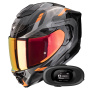 Casque Integral Scorpion Exo 1500 Air Sleek Black Orange + Kit bluetooth 5R Lite Solo