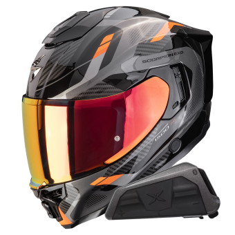 Casque Integral Scorpion Exo 1500 Air Sleek Black Orange + Kit bluetooth Exo-Com Link-1 Casque Integral Scorpion Exo 1500 Air Sleek Black Orange + Kit bluetooth Exo-Com Link-1