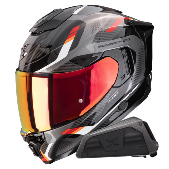 Casque Integral Scorpion Exo 1500 Air Sleek Black Red + Kit bluetooth Exo-Com Link-1 Casque Integral Scorpion Exo 1500 Air Sleek Black Red + Kit bluetooth Exo-Com Link-1