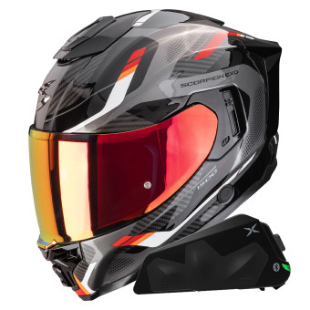 Casque Integral Scorpion Exo 1500 Air Sleek Black Red + Kit bluetooth Exo-Com Link-1C Casque Integral Scorpion Exo 1500 Air Sleek Black Red + Kit bluetooth Exo-Com Link-1C