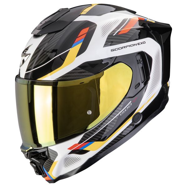 Integral Scorpion Exo 1500 Air Sleek White Blue Yellow Integral Scorpion Exo 1500 Air Sleek White Blue Yellow