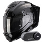 Casque Integral Scorpion Exo 1500 Air Solid Black + Kit Bluetooth Lokui K30