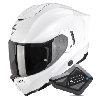 Integral Scorpion Exo 1500 Air Solid Pearl White + Kit Bluetooth BT Mini