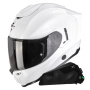 Casque Integral Scorpion Exo 1500 Air Solid Pearl White + Kit bluetooth Exo-Com Link-1C