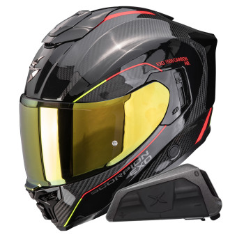 Casque Integral Scorpion Exo 1500 Carbon Air Mundi Black Red Yellow+Kit bluetooth Exo-Com Link-1 Casque Integral Scorpion Exo 1500 Carbon Air Mundi Black Red Yellow+Kit bluetooth Exo-Com Link-1