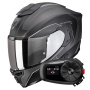 Casque Integral Scorpion Exo 1500 Carbon Air Mundi Matt Black Silver + Kit Bluetooth 5S Solo