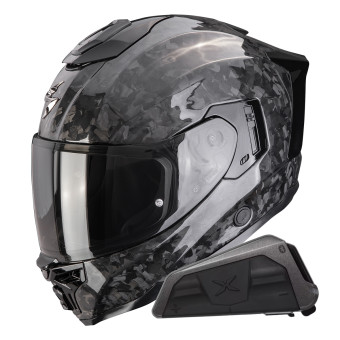 Casque Integral Scorpion Exo 1500 Carbon Air Onyx Solid Black + Kit bluetooth Exo-Com Link-1 Casque Integral Scorpion Exo 1500 Carbon Air Onyx Solid Black + Kit bluetooth Exo-Com Link-1
