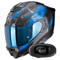 Pack Exo 1500 Carbon Air Platted Black Blue + Kit bluetooth 5R Lite Solo