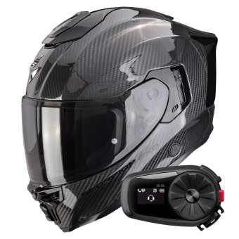 Integral Scorpion Exo 1500 Carbon Air Solid Black + Kit Bluetooth 5S Solo