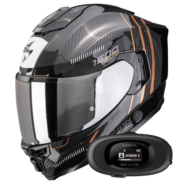 Integral Scorpion Exo 1500 Carbon Air Zity Black Copper + Kit bluetooth 5R Lite Solo
