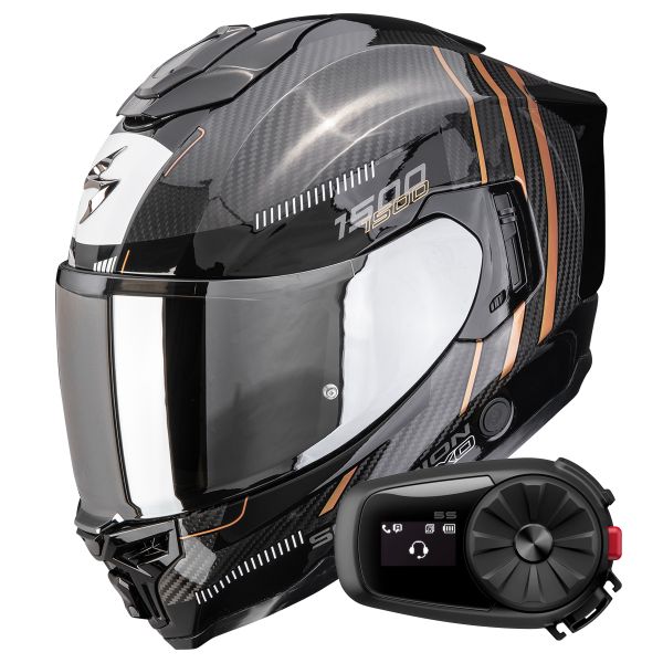 Integral Scorpion Exo 1500 Carbon Air Zity Black Copper + Kit Bluetooth 5S Solo