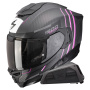 Casque Integral Scorpion Exo 1500 Carbon Air Zity Matt Black Pink + Kit bluetooth Exo-Com Link-1