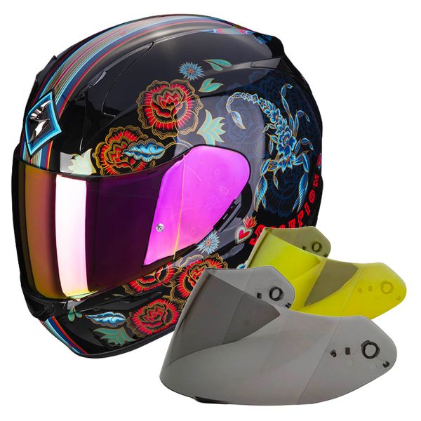 Integral Scorpion Exo 390 Chica II Black Blue Red + Visor