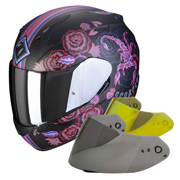 Integral Scorpion Exo 390 Chica II Matt Black Pink + Visor