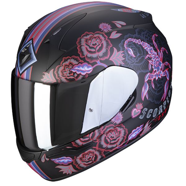 Scorpion Exo 390 Chica II Matt Black Pink + Visor