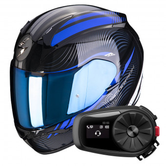 Integral Scorpion Exo 390 Sting Black Blue + Kit Bluetooth 5S