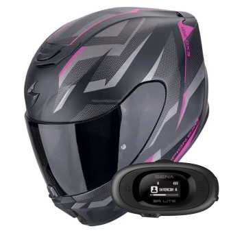 Integral Scorpion Exo 391 Aaxo Matt Black Pink + Kit bluetooth 5R Lite
