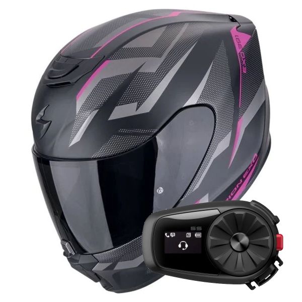 Integral Scorpion Exo 391 Aaxo Matt Black Pink + Kit Bluetooth 5S