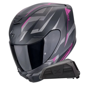 Integral Scorpion Exo 391 Aaxo Matt Black Pink + Kit bluetooth Exo-Com Link-1