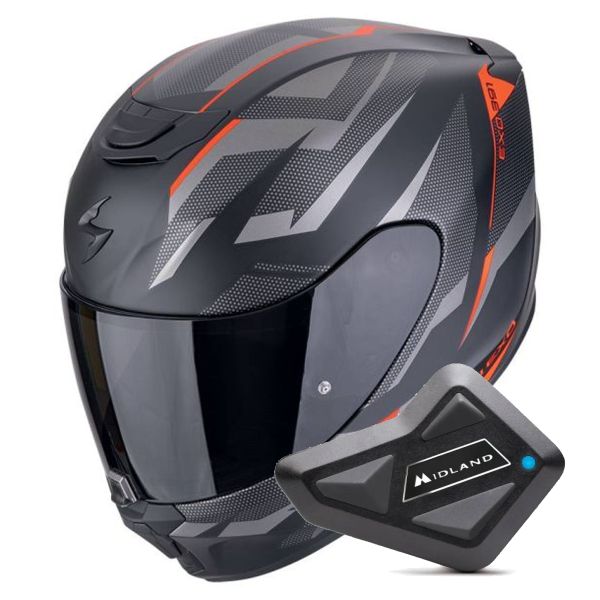 Integral Scorpion Exo 391 Aaxo Matt Black Red + Kit bluetooth BT Mini